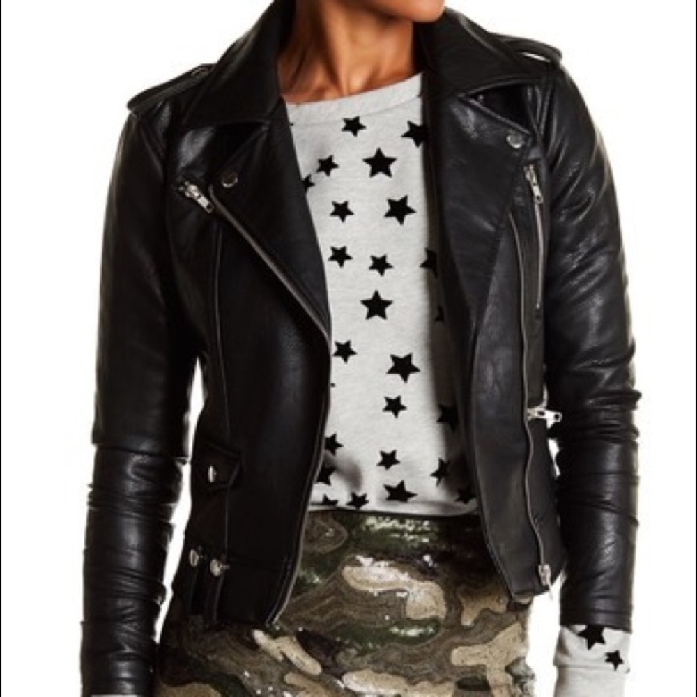 Romeo & Juliet Couture Multi Zip Leather Jacket